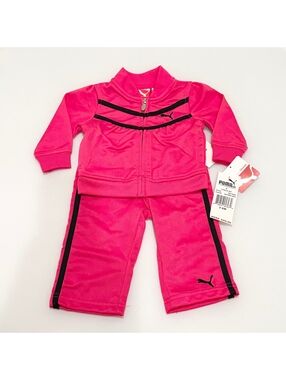 Puma Baby Girls Hot Pink Track Suit Set 2-Piece Outfit Size 3-6 Months